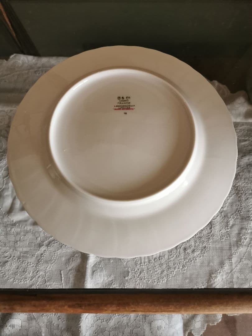 最終1枚☘ヴィンテージ リモージュ ベルナルド トワルドジュイ柄ウェーブφ25㎝