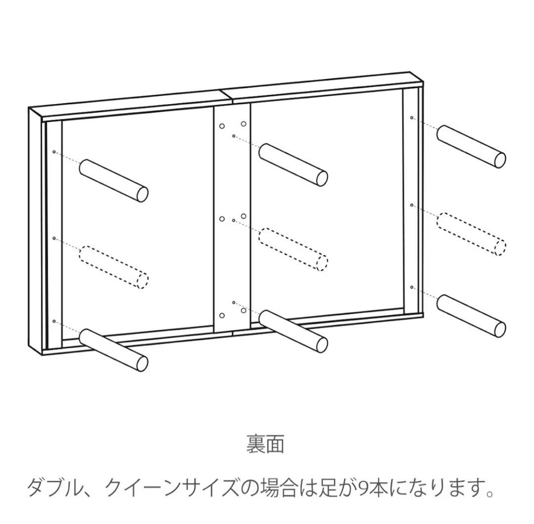 テンピュール　パネルフレーム 木製ベッド　クイーン