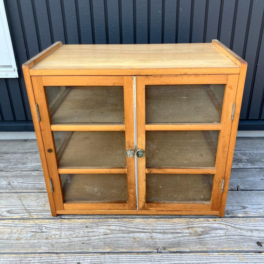 昭和レトロ 蝿帳食器棚 キッチン収納 収納棚 網戸棚 網棚 飾り棚 戸棚 小物入