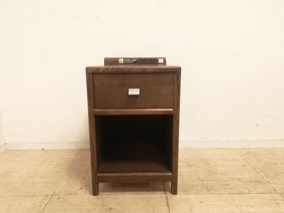 美品 カリモク家具 モダン ナイトテーブル モカブラウン AU8450
