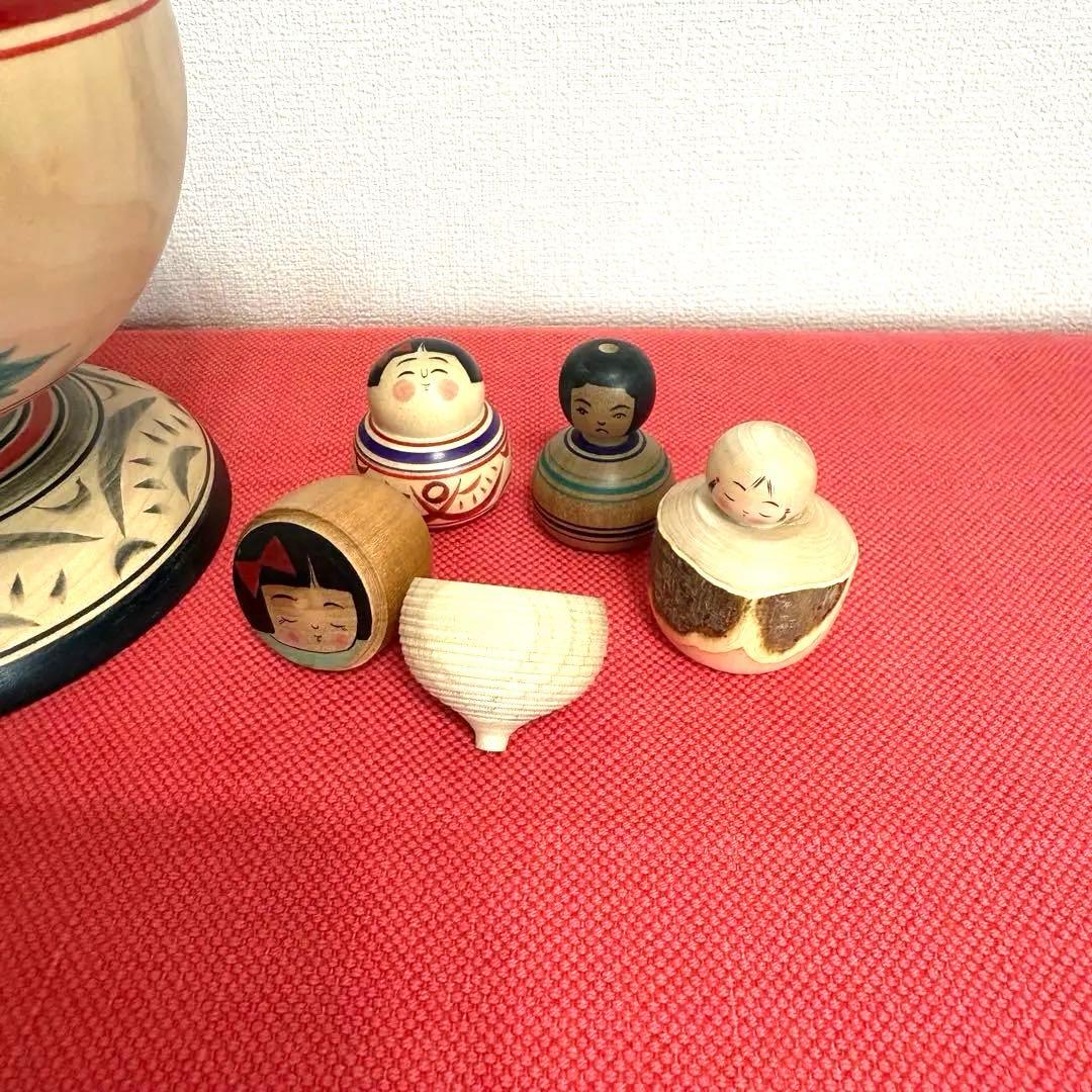 本間直子工人　こけし　小物入れ