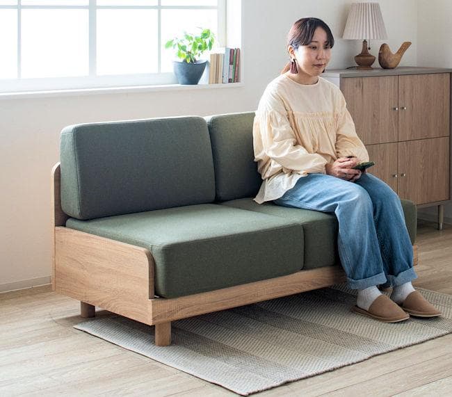 北欧風アームレス２人掛けソファ 幅140cm ラブソファ コンパクト（1266）