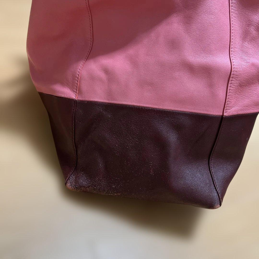 セリーヌ　ピンク×ブラウン トートバッグ ホリゾンタルカバ