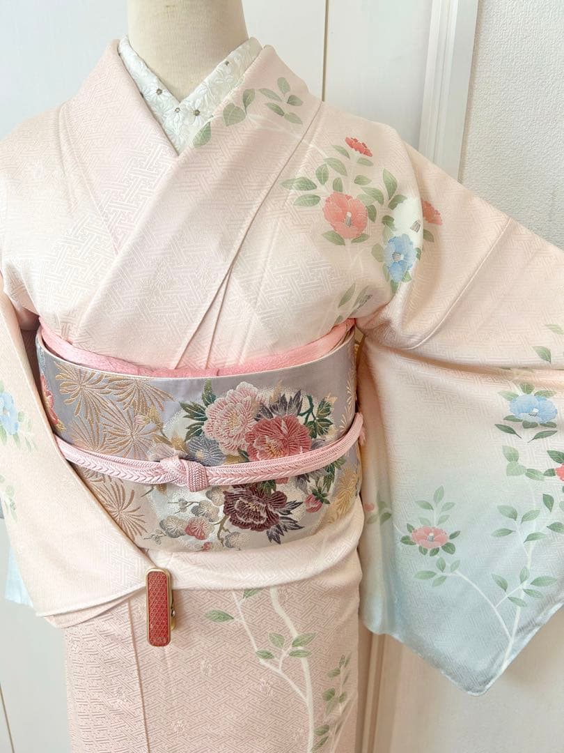 美品　相良刺繍　正絹訪問着　フルセット4点　卒業式　入学式　七五三　お宮参り