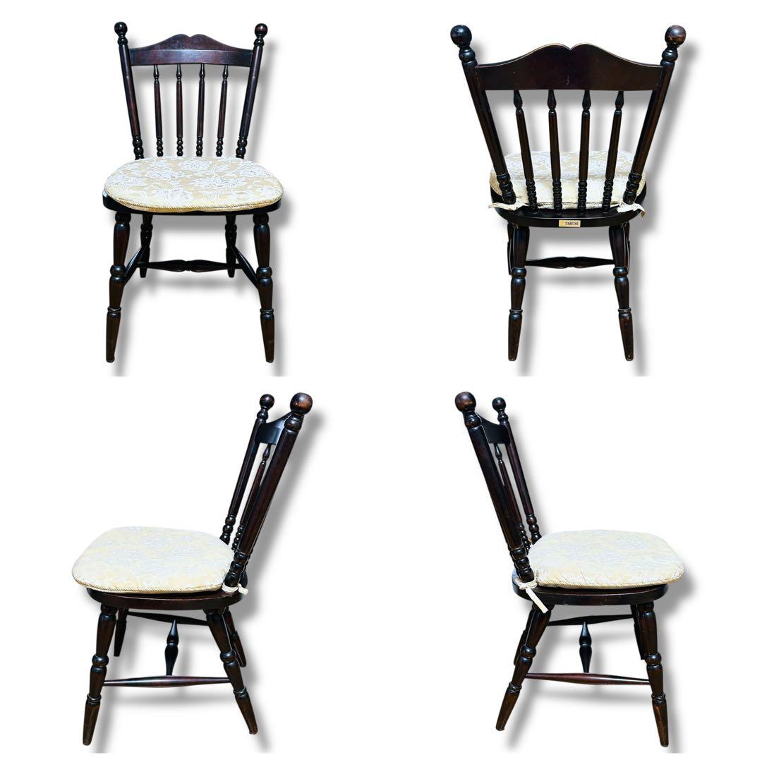 【2脚セット】③④ 北海道民芸家具 樺桜材 ウィンザー スピンドル チェア 椅子