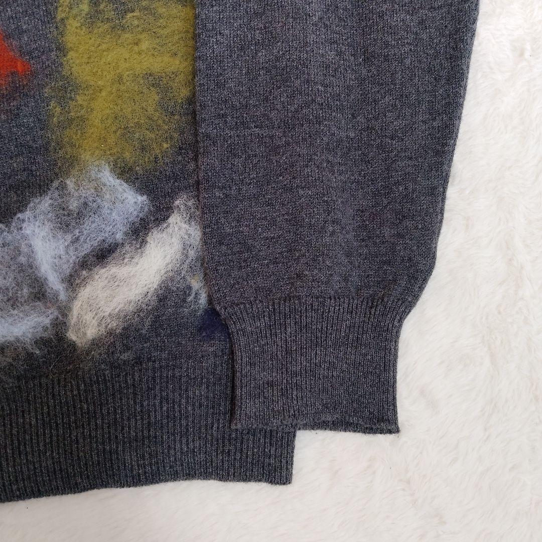 ETRO エトロ　ウールニット　水彩画模様　総柄　イタリア製　グレー　L