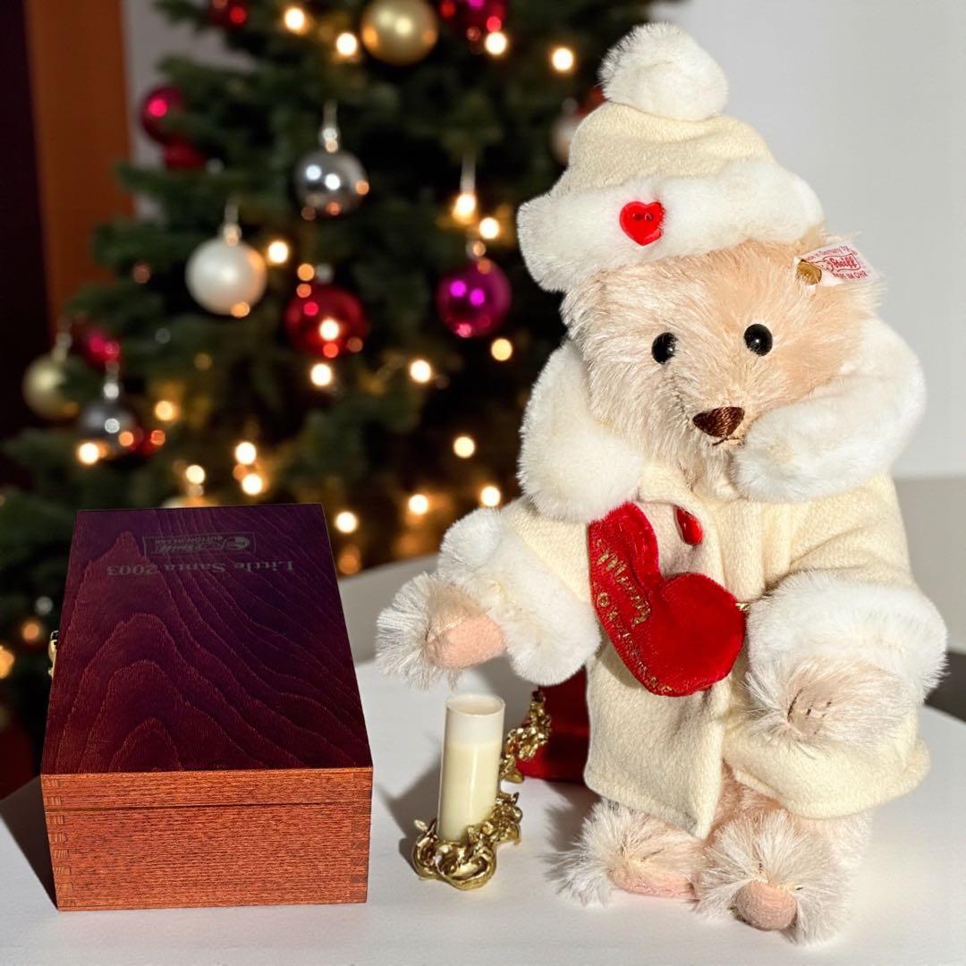 シュタイフ Steiff テディベア リトル サンタ ピンク 木箱 証明書 完品