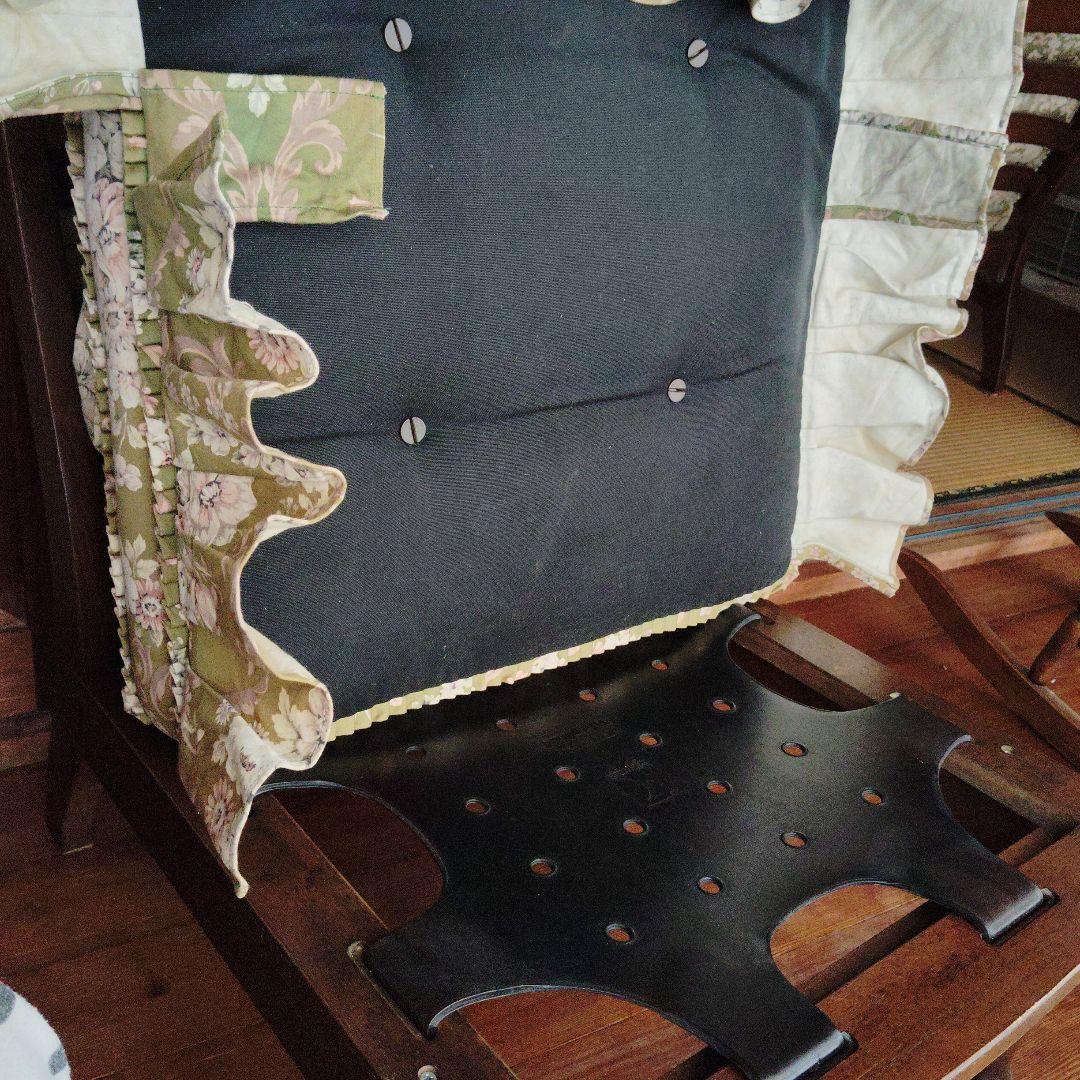 オリジナルクラシックソファオリーブグリーン 花柄 フリル付き