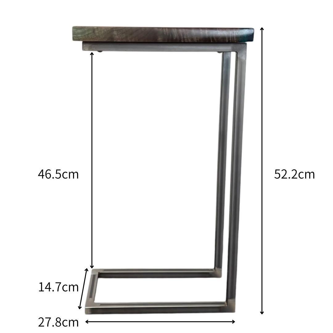 サイドテーブル アイアン ウォールナット 無垢 木製 おしゃれ アンティーク