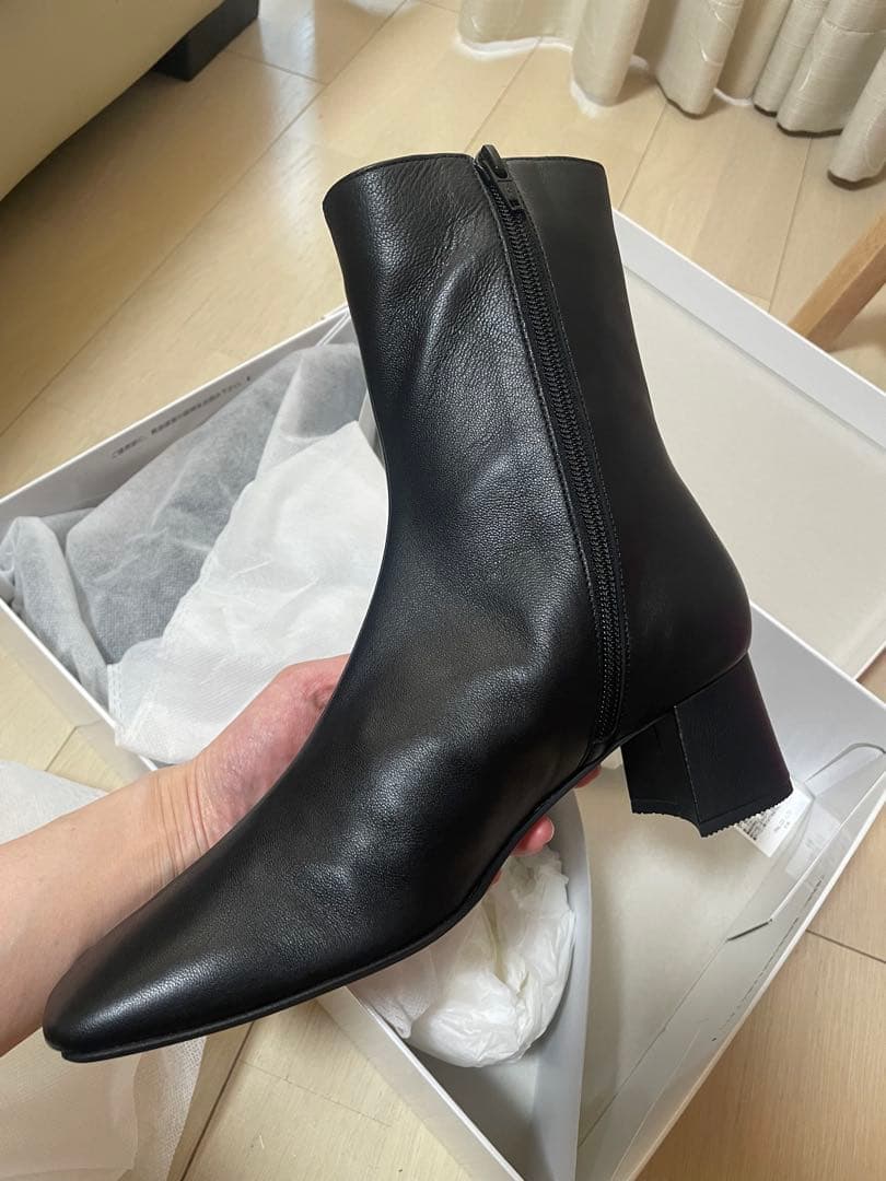 新品 【2.718】ガリャルダガランテ スクエアショートブーツ 37 ブラック