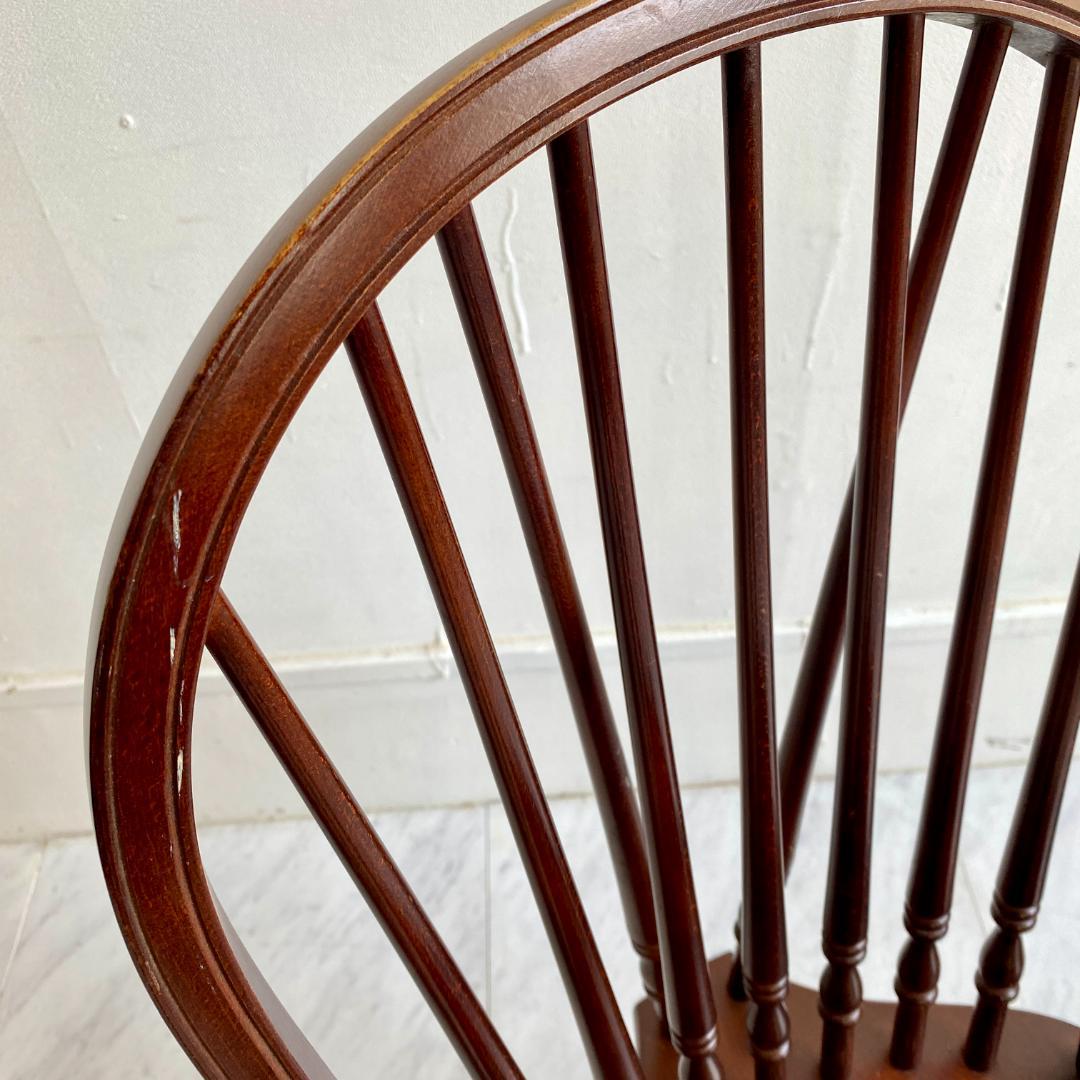 秋田木工 ビンテージ ダイニングチェア 曲木 椅子 レザー座面 鋲打ち