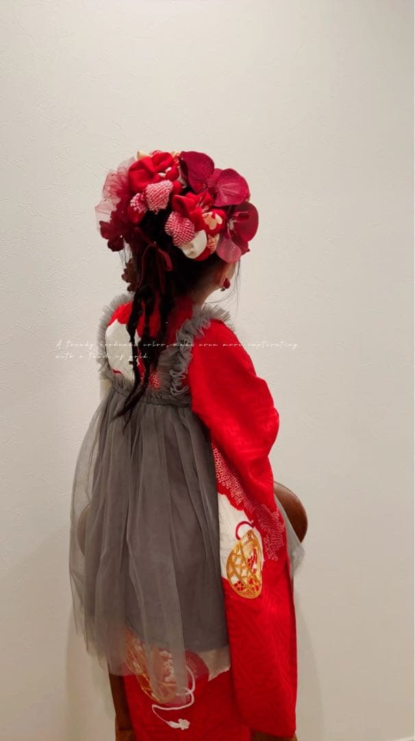 ふ*か様 七五三　七五三髪飾り　ヘッドドレス　着物髪飾り　リメイク髪飾り　051