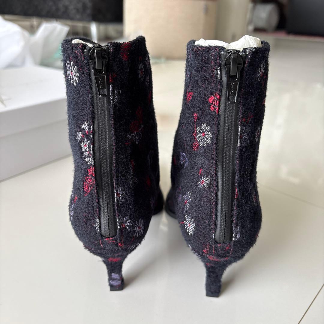 新品 マメクロゴウチ Floral Jacquard Boots 23.5