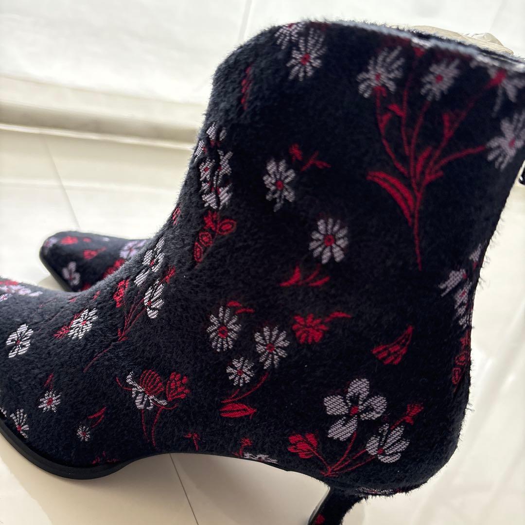 新品 マメクロゴウチ Floral Jacquard Boots 23.5