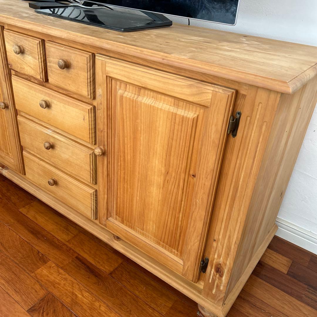 【スネちゃん】カントリー無垢テレビボード、リビング収納、カウンター パイン