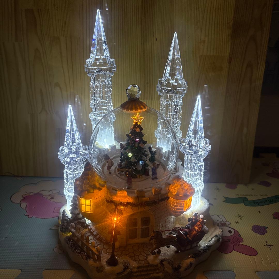 クリスマス スノードーム LEDライト付き
