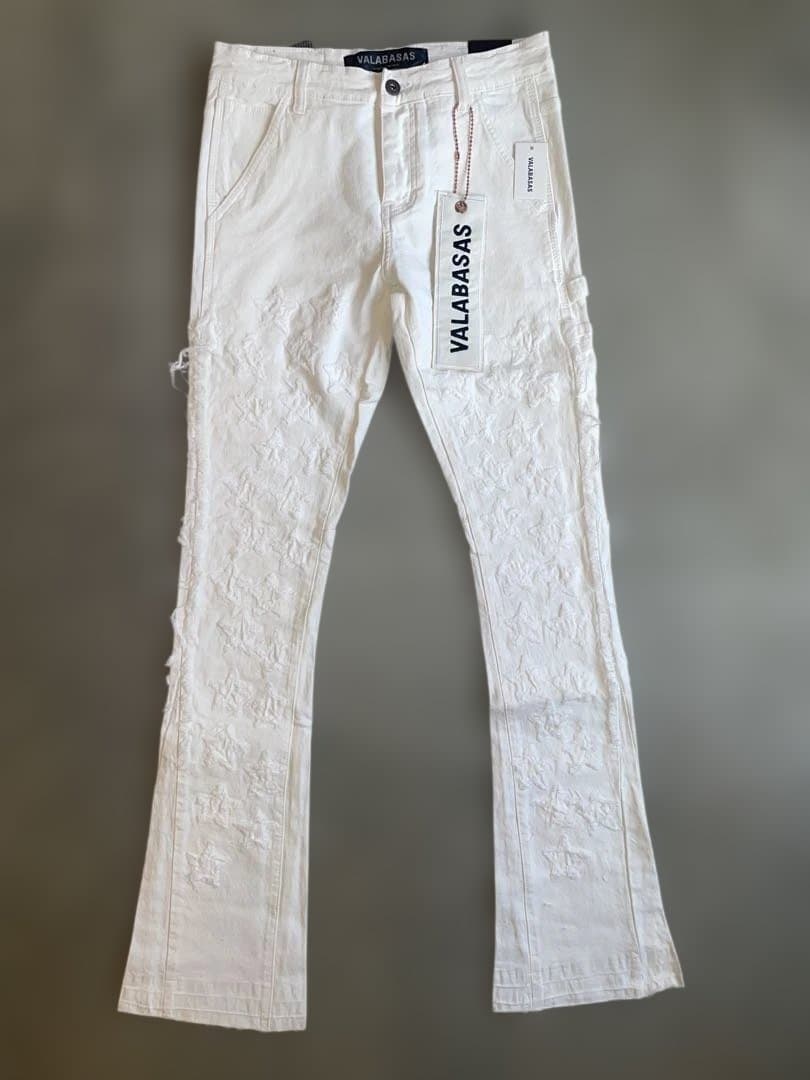 KKsnxm 　バラバサス　ホワイトスターフレアデニム 30