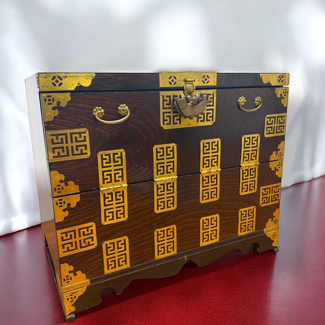 ☆希少品 李朝家具 バンダジ 半閉櫃 木製収納箱 朝鮮古民藝 韓国 パンダジ