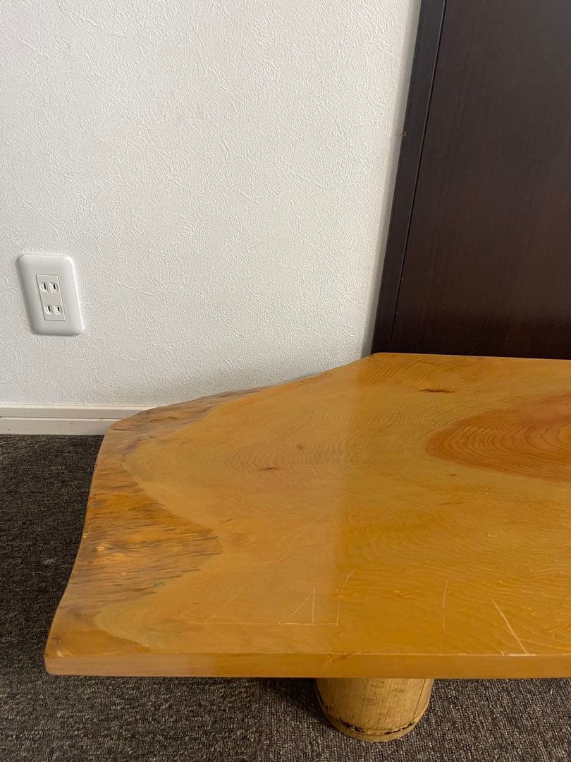 ヴィンテージ　けやき　無垢　天然木　一枚板　ローテーブル　ちゃぶ台　座卓　ベンチ