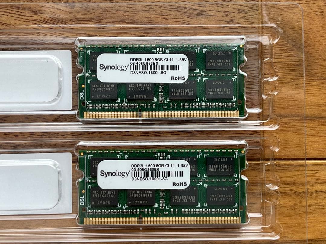 Synology純正 DDR3L 1600 8GB x2 16GBメモリ