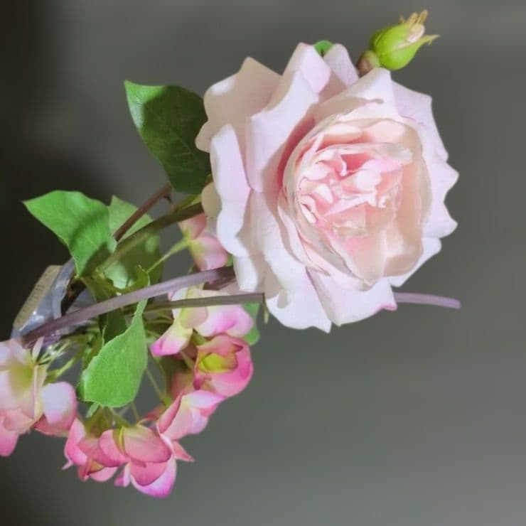 エミリオ•ロバ　タグ付き プリマローズ　薔薇と紫陽花　アーティフィシャルフラワー