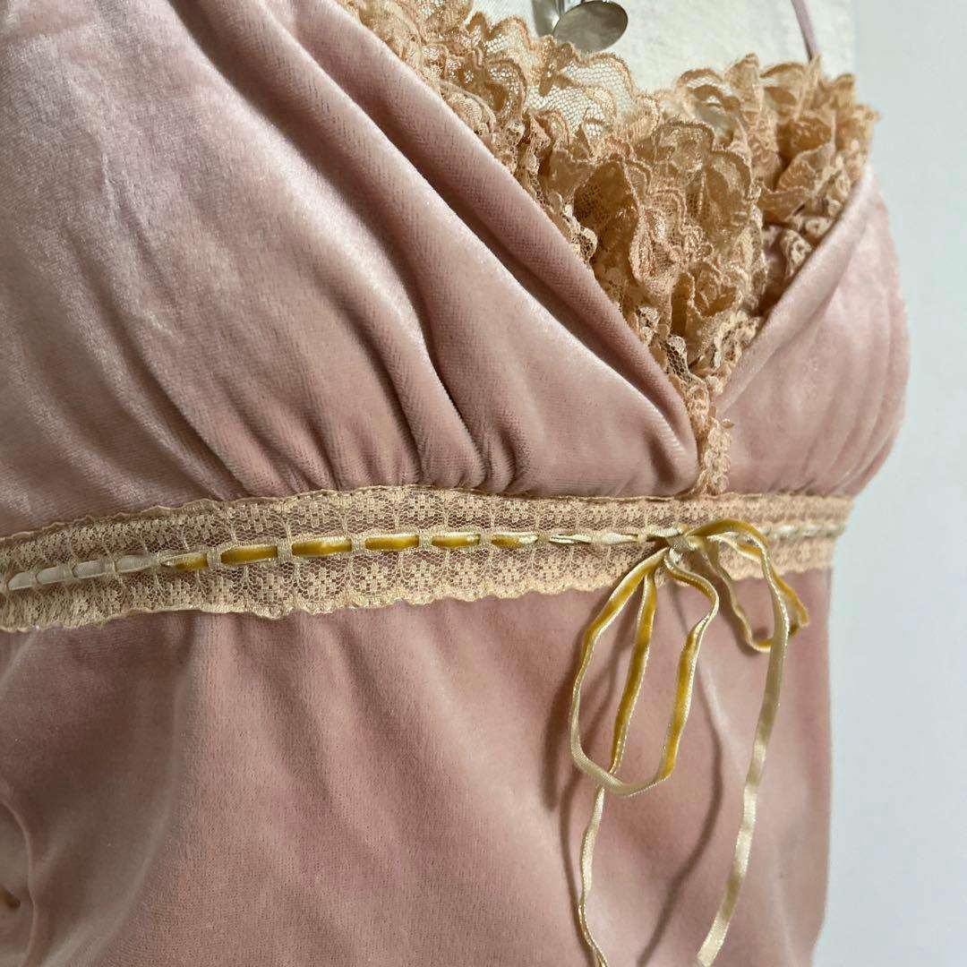 フェアリーグランジ itimi tops キャミソール ベロア レース 森ガール