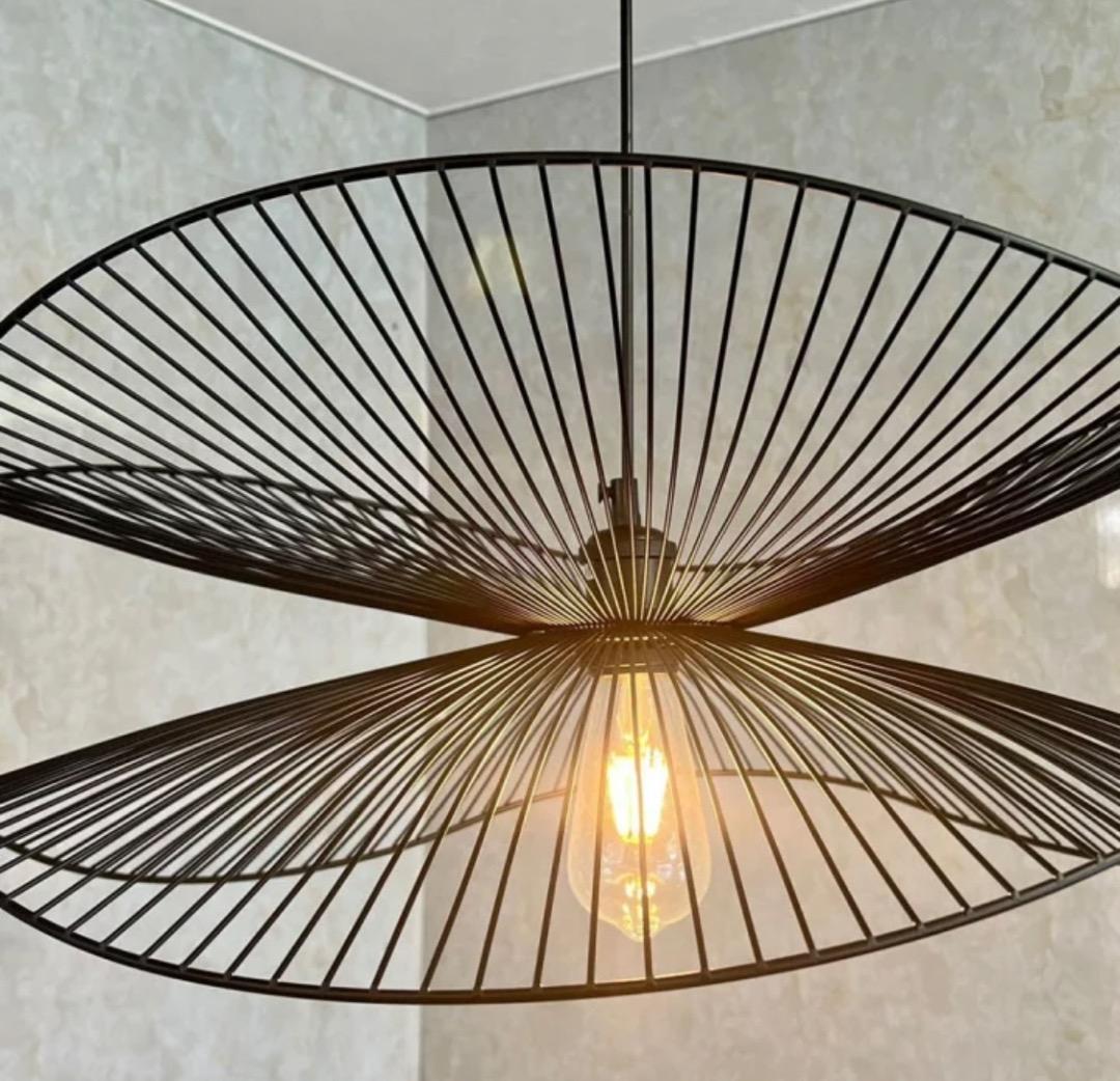 新品 シンプル ブラック アイアン ペンダントライト ワイド58cm