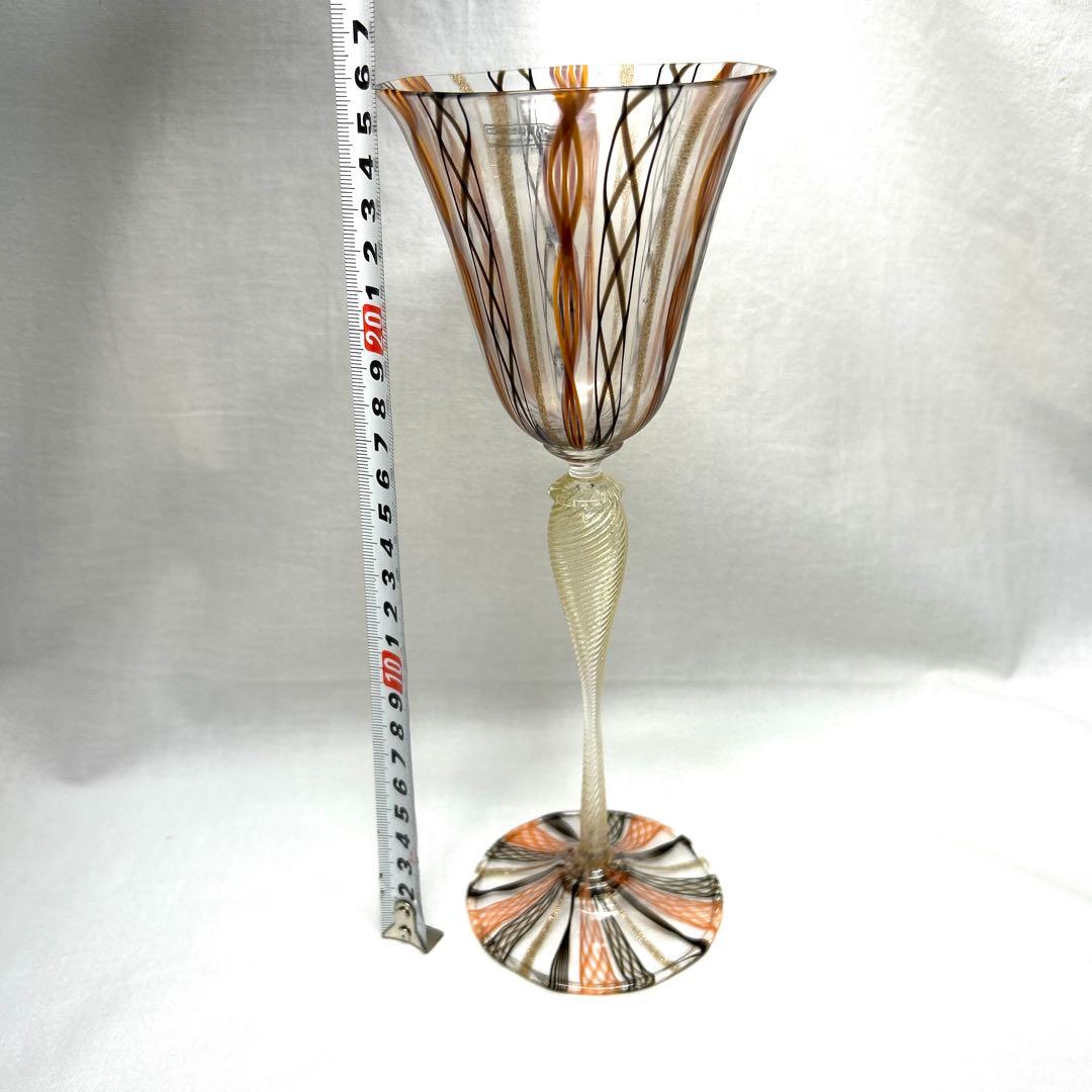 ベネチアングラスSegusoアートグラス フラワーベース　ヴィンテージ未使用品