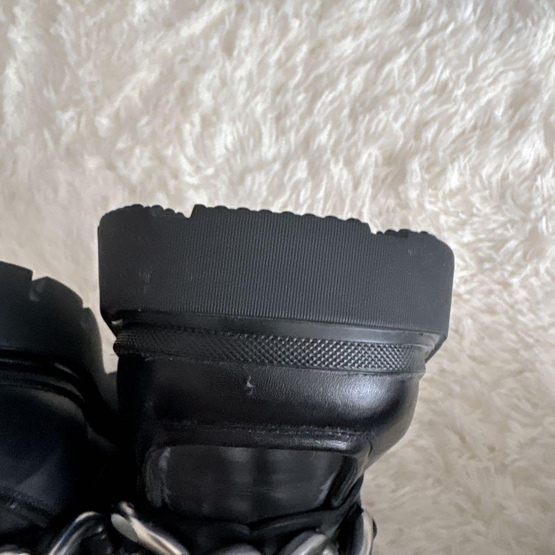 ASH 厚底 トラックソール サイドファスナーチェーン ショートブーツ