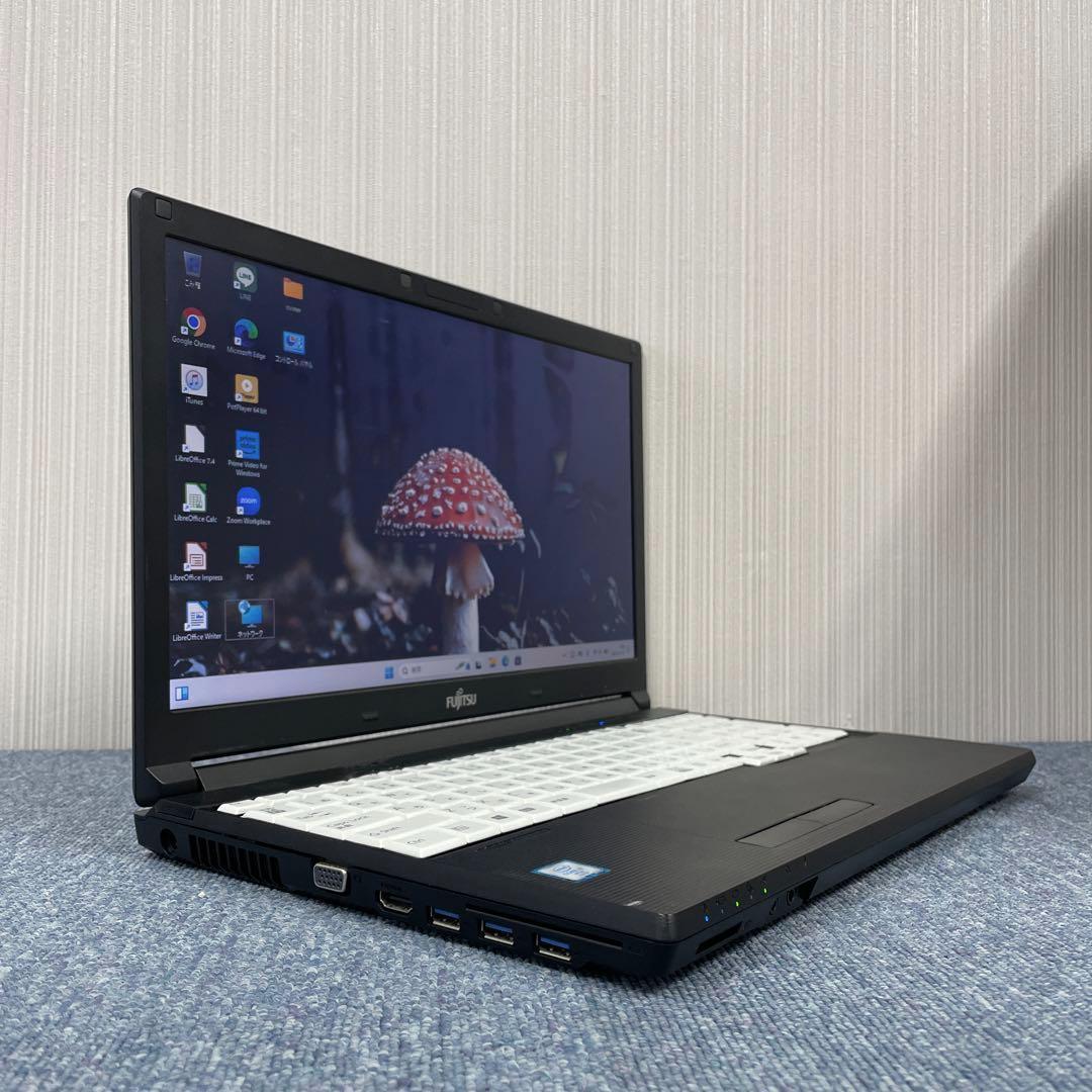 富士通　メモリ16GB　オフィス2021　爆速SSD512GB　初期設定済み