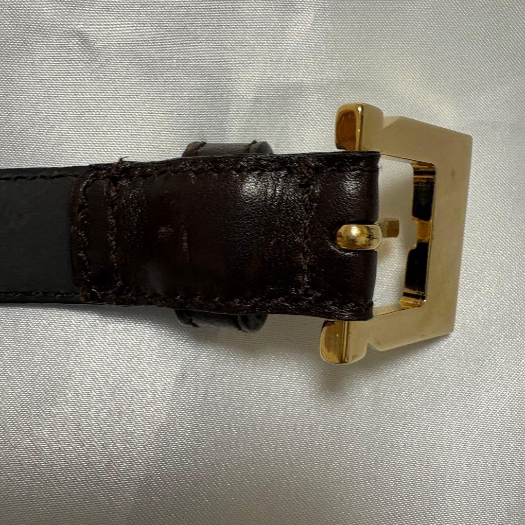 カニカマ Ferragamo ベルト ゴールドバックル レザー 黒 美品