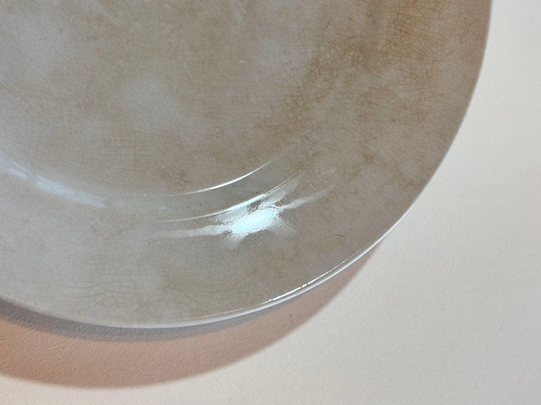 フランスアンティーク サーギュミヌ窯 美しい白いお皿-B 22.5cm