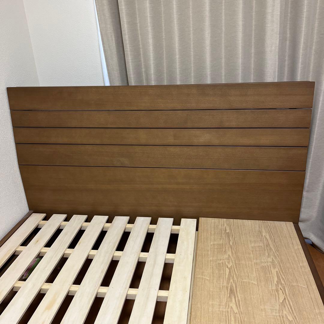 【直接引き取り】ニトリ ベッドフレーム ダブル コンセント付き 引き出し収納あり