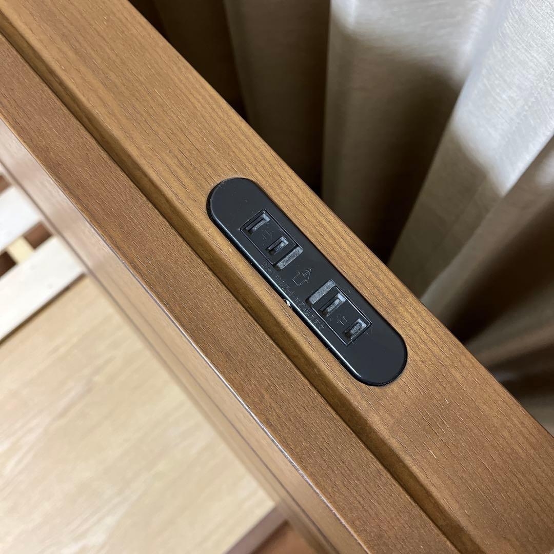 【直接引き取り】ニトリ ベッドフレーム ダブル コンセント付き 引き出し収納あり