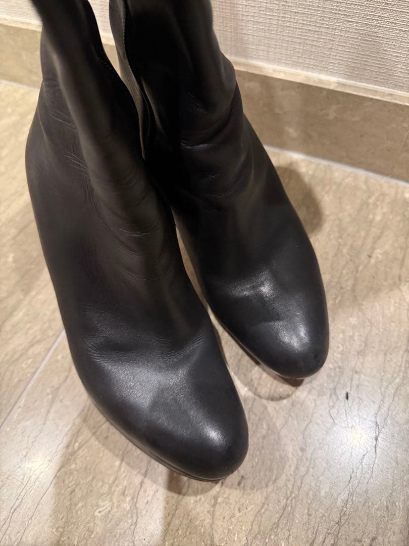 ルブタン　ブラックレザー　ロングブーツ 36ハーフ