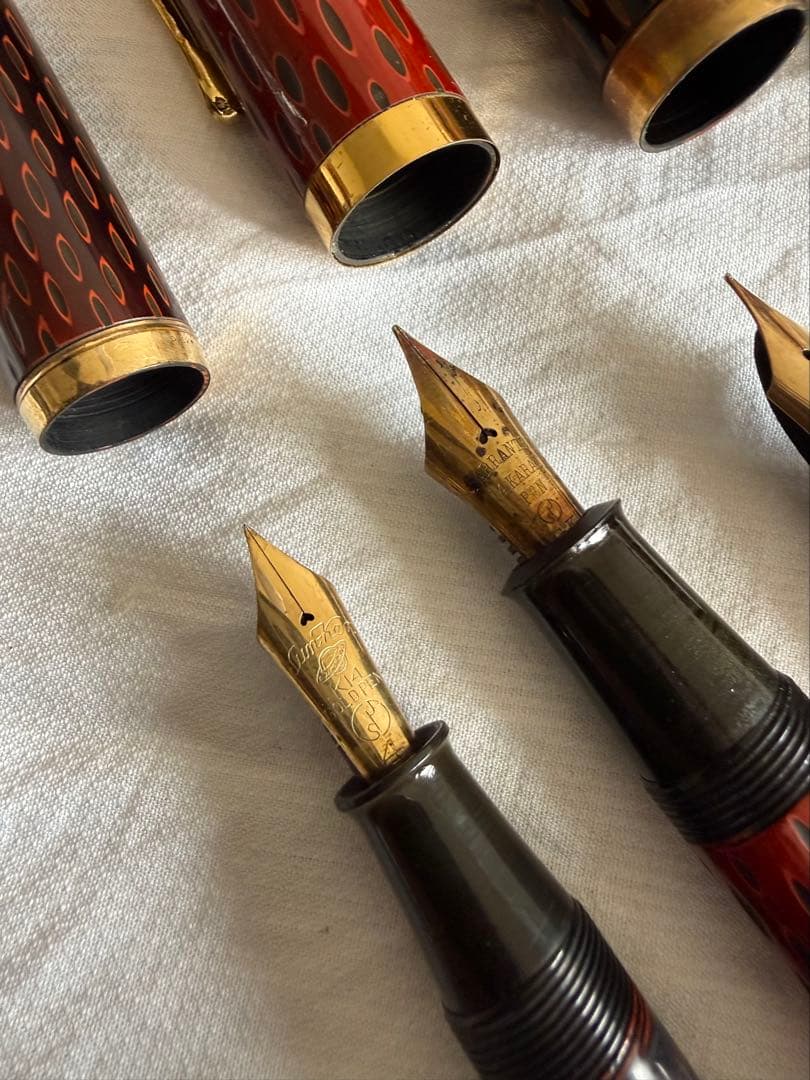 酒井栄助、兜木、鎌倉彫、土填修一万年筆5本セット