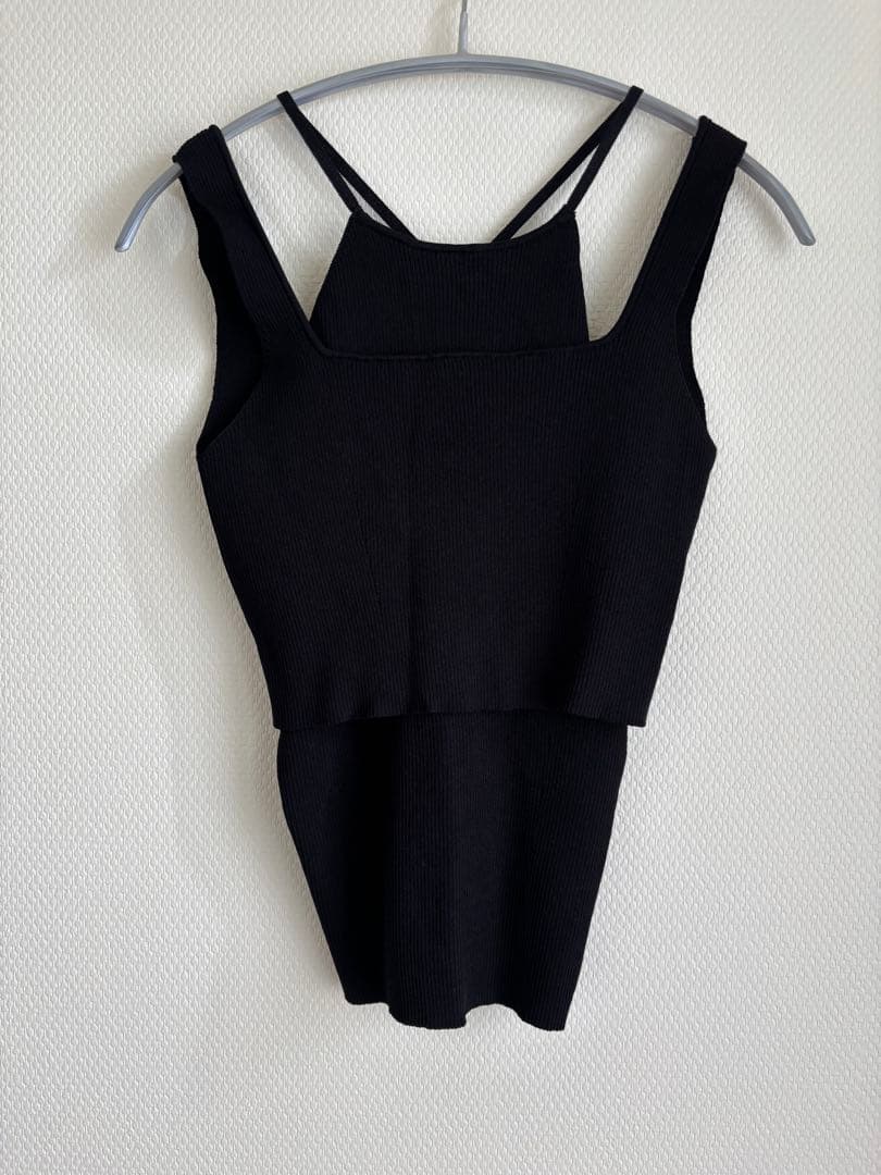 a ccordion LAYERING CAMI SET 黒