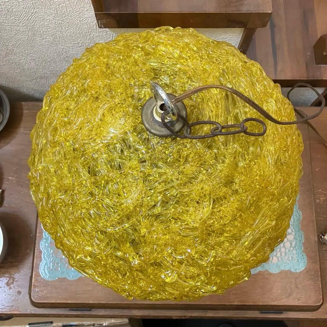 スパゲティペンダントランプ　オレンジ　50-60s ミッドセンチュリー 　球形