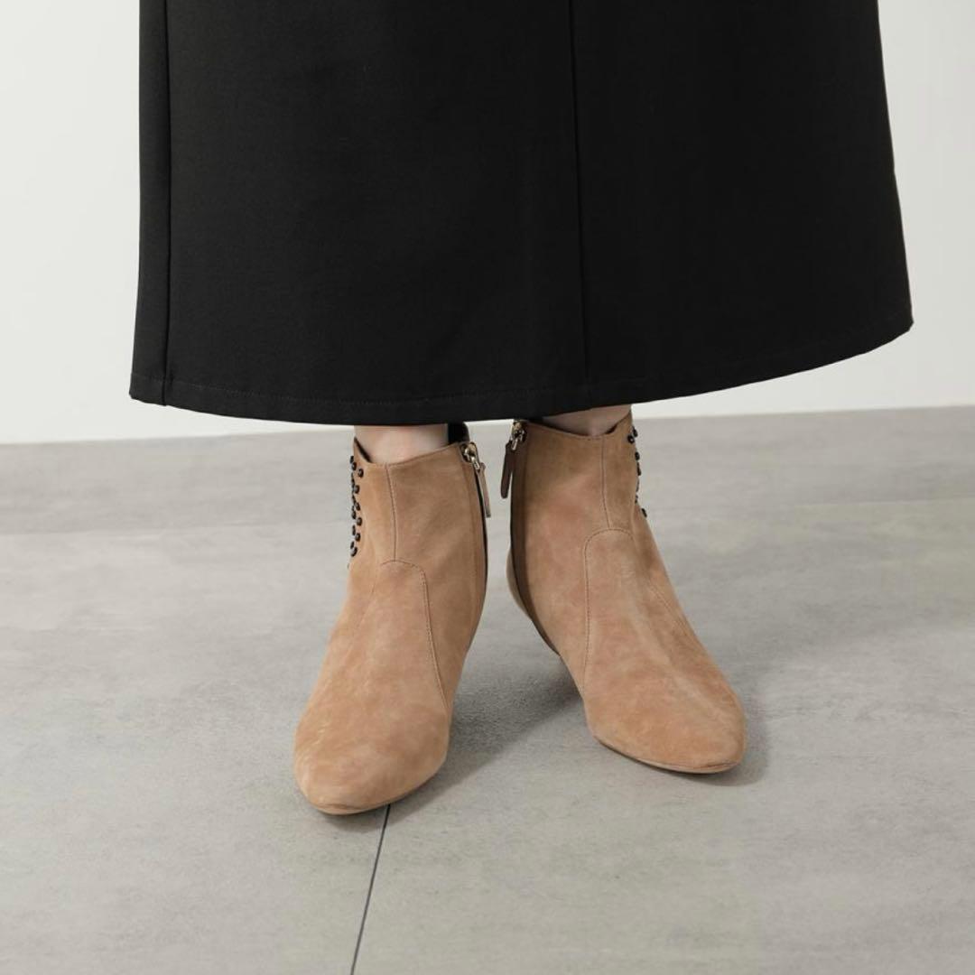 TOD'S スエードブーティ スタッズブーツ ポインテッドトゥシューズ 38