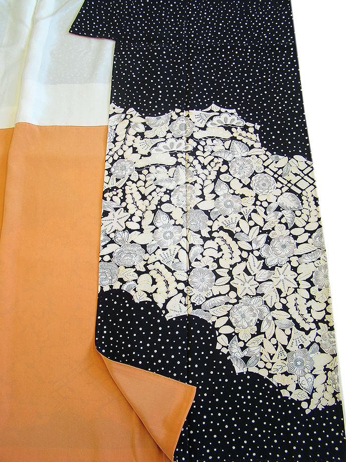 値下げ交渉ＯＫ！極上ちりめん地 辻が花 金彩染 訪問着 正絹 Ｂ８７８