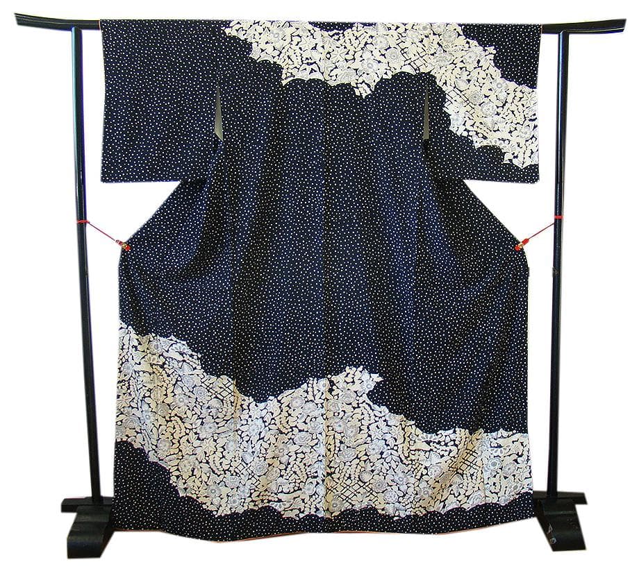 値下げ交渉ＯＫ！極上ちりめん地 辻が花 金彩染 訪問着 正絹 Ｂ８７８