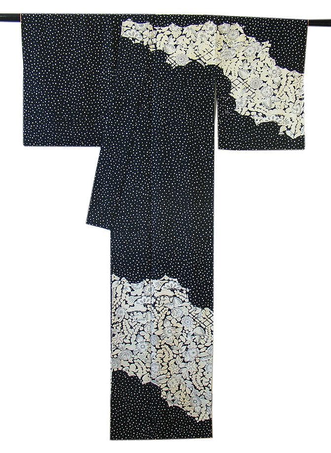 値下げ交渉ＯＫ！極上ちりめん地 辻が花 金彩染 訪問着 正絹 Ｂ８７８