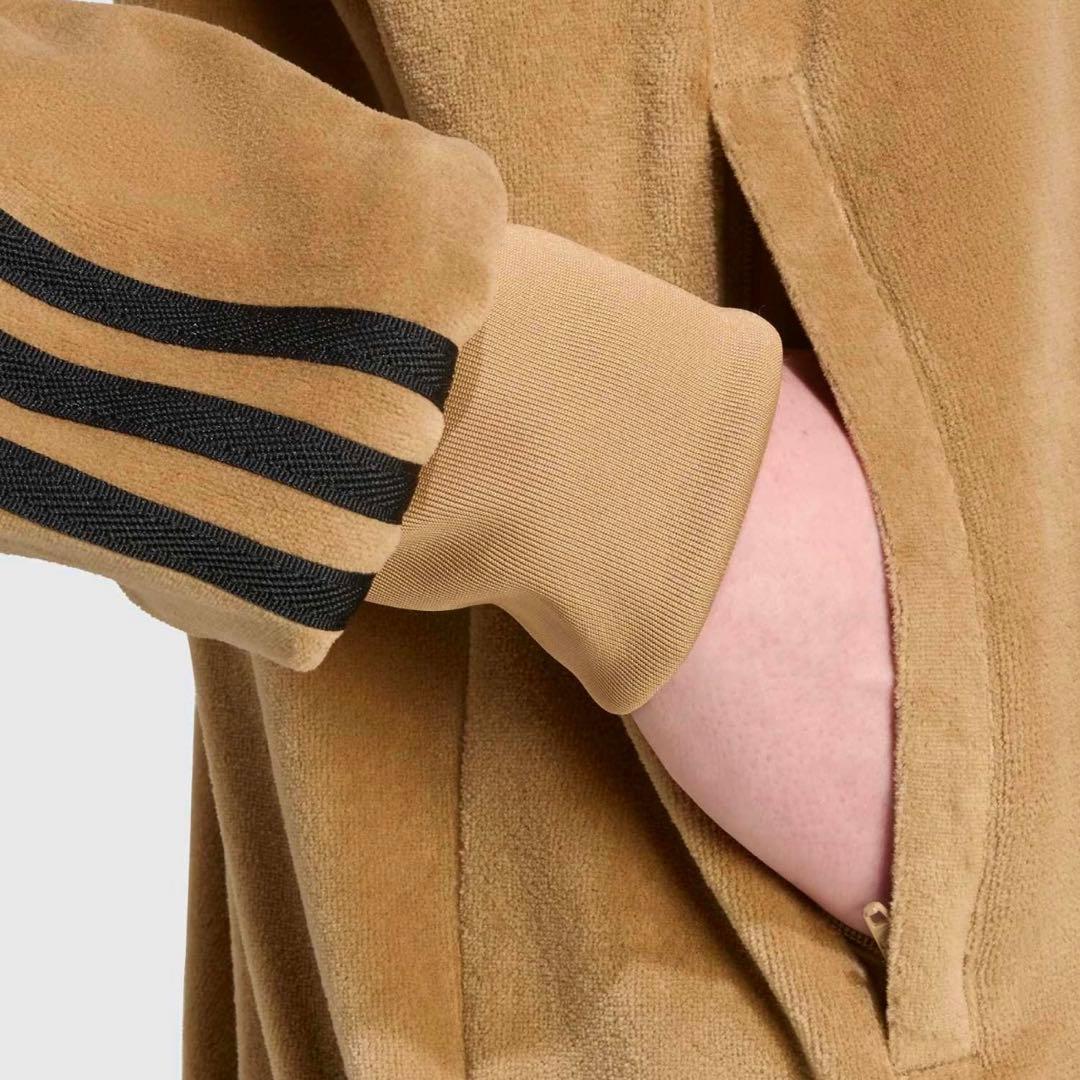 新品M⭐️adidas アディカラー ベロア ブラウン トラックトップ 風早ゆうた