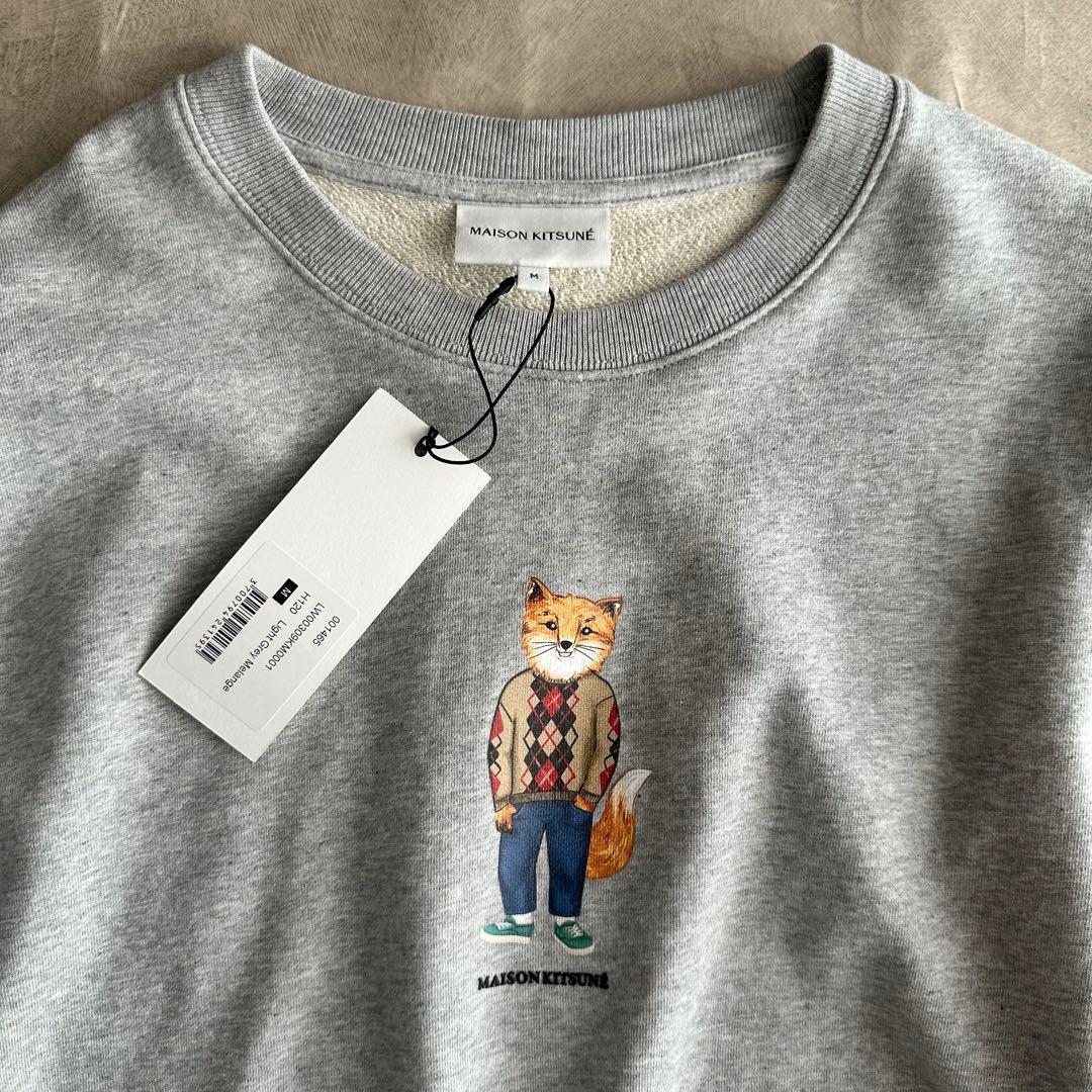 新品　メゾンキツネ スウェット トレーナー グレー　レディース　クルーネック