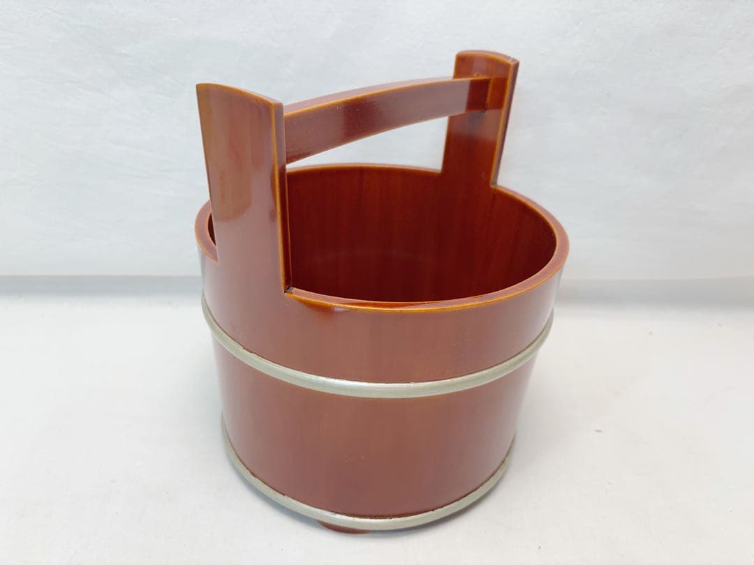 ほぼ未使用 茶道具 飛騨高山 春慶塗 手桶水指（水差・みずさし）天然木製 元箱