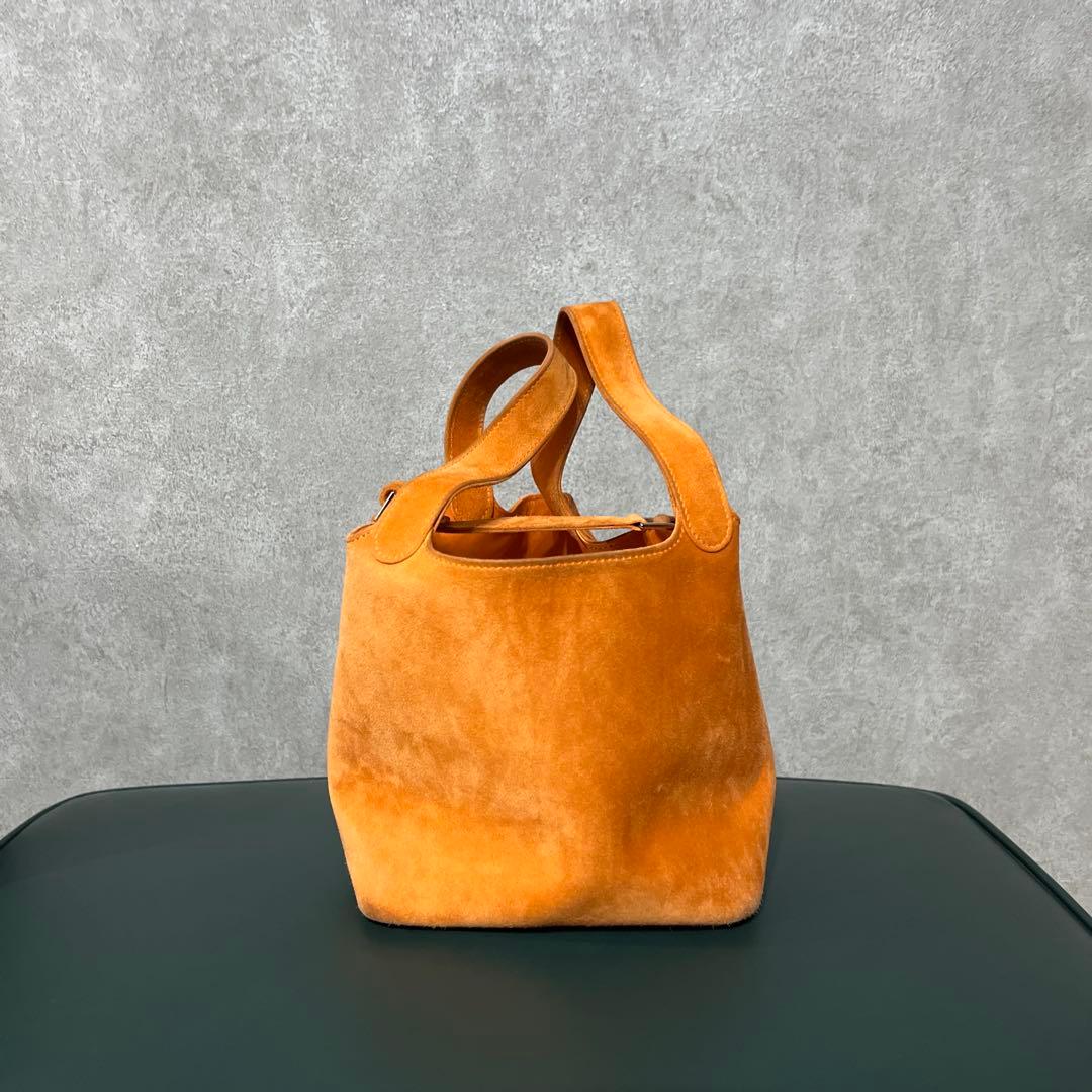 HERMES ピコタン　オレンジ スエード