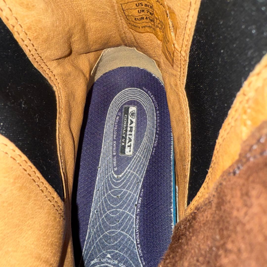 ARIAT　サイドゴアブーツ　フロントジップ　US8　26cm