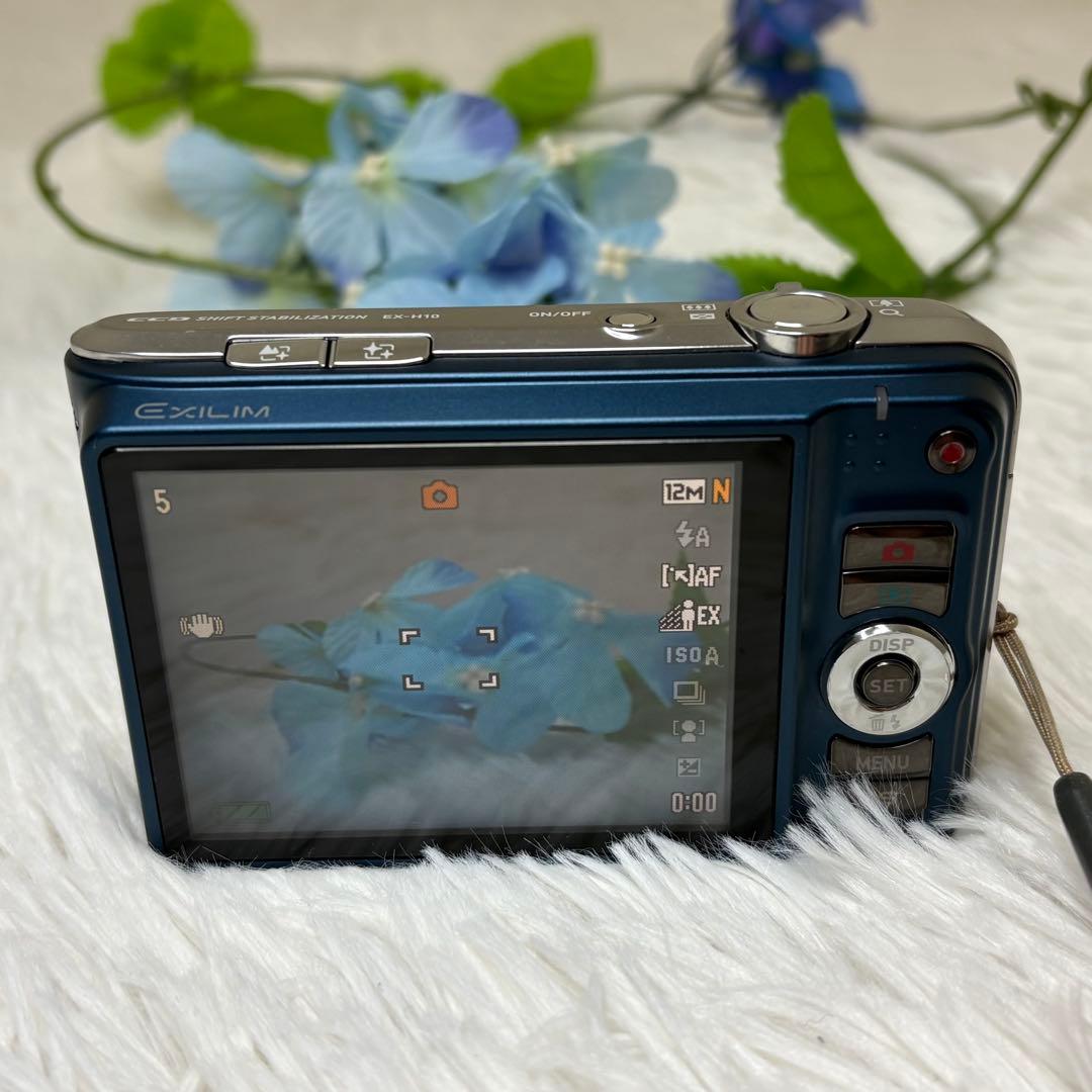 CASIO カメラ　EX-H10 充電器　ブルー　説明書 コンデジ　動作品