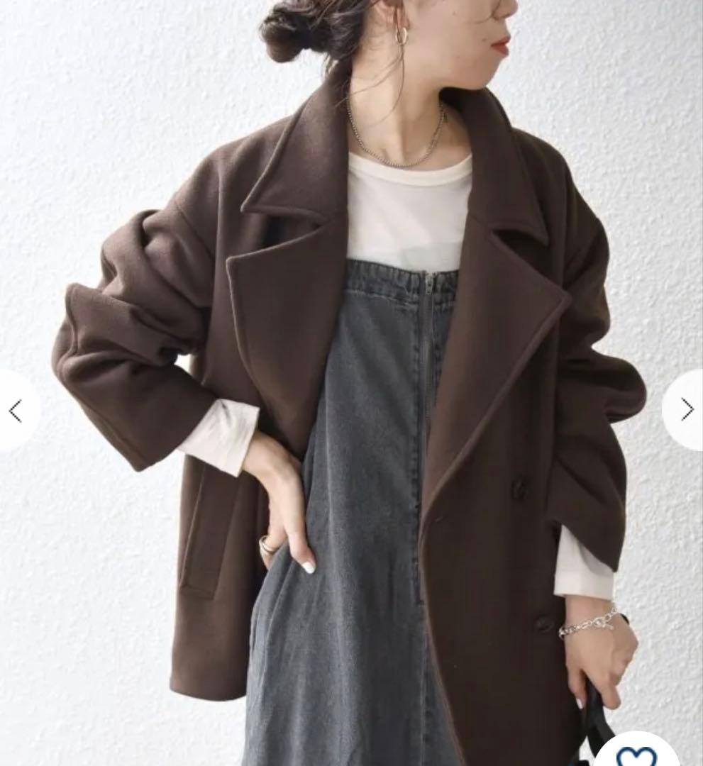 新品未使用 SHIPS any: ウール ミックス コクーン ショート Pコート