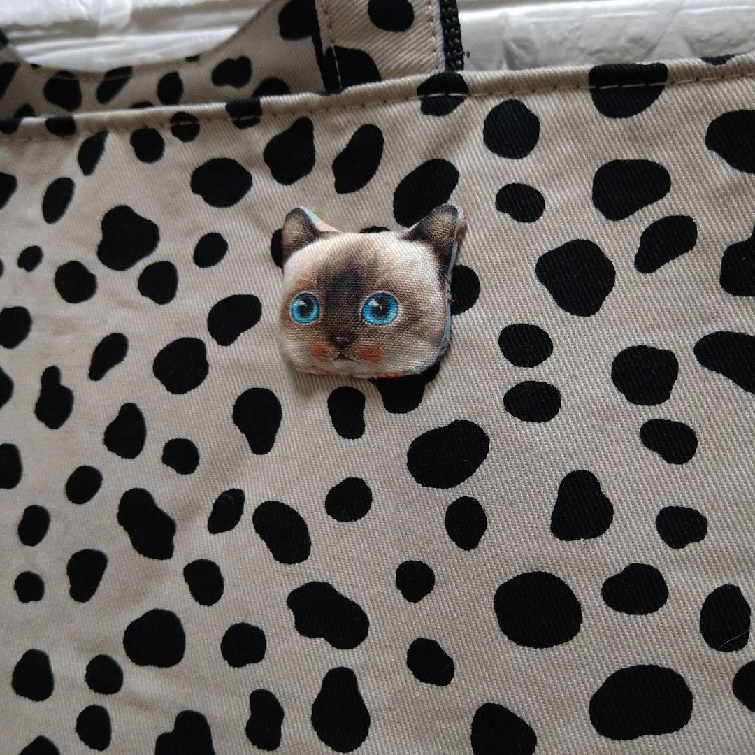 ゆ*ら様 コヤンイサムチョン☆横長トートバッグ　ボアキルトパール黒　黒猫　ダルメ